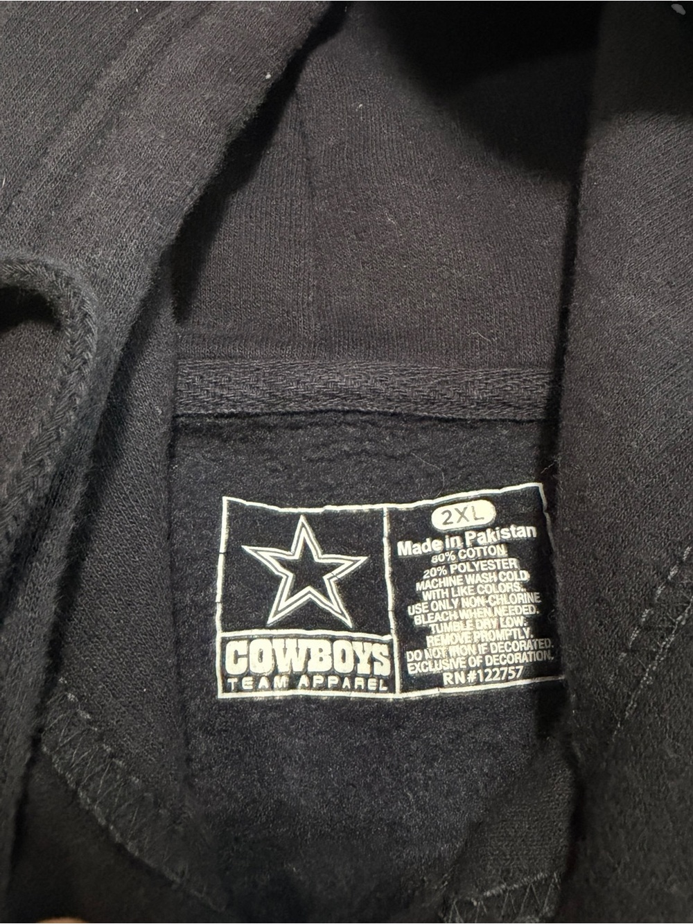 NFL football Dallas Cowboys blue 90s y2k style embroidered Hoodie Men size 2XL - Picture 3 of 6